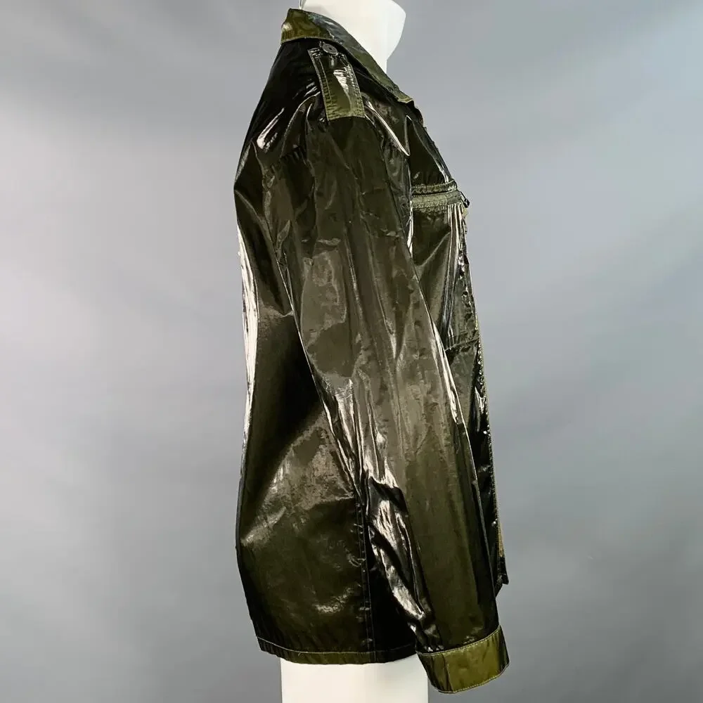 MR & MRS Size XS Green Olive Shimmery Cotton Blend Parka Jacket